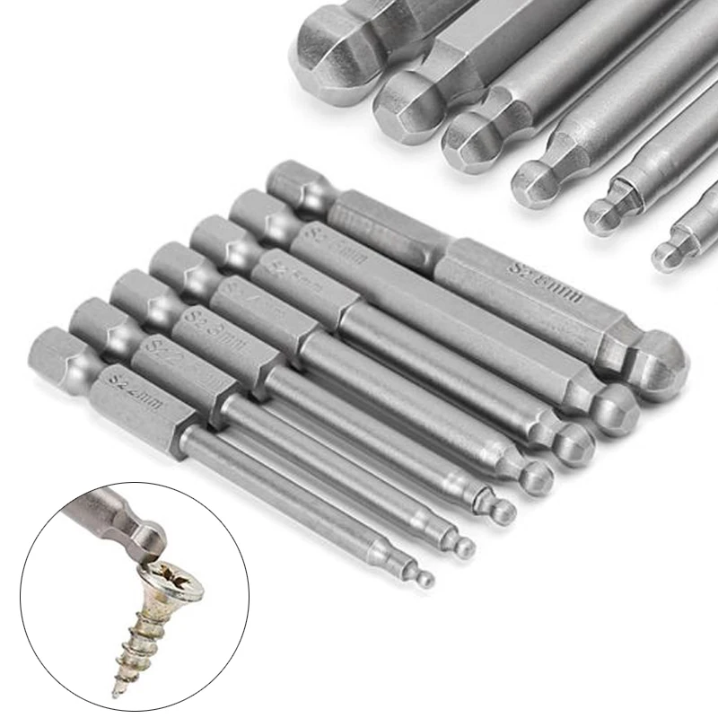 7 Pcs 2.5'' Hex Screwdriver Drill Bits Magnetic Screwdriver Bits Set Electric Power Tool Set Ball End Hexagon Head
7 Pcs 2.5'' Hex Screwdriver Drill Bits Magnetic Screwdriver Bits Set Electric Power Tool Set Ball End Hexagon Head