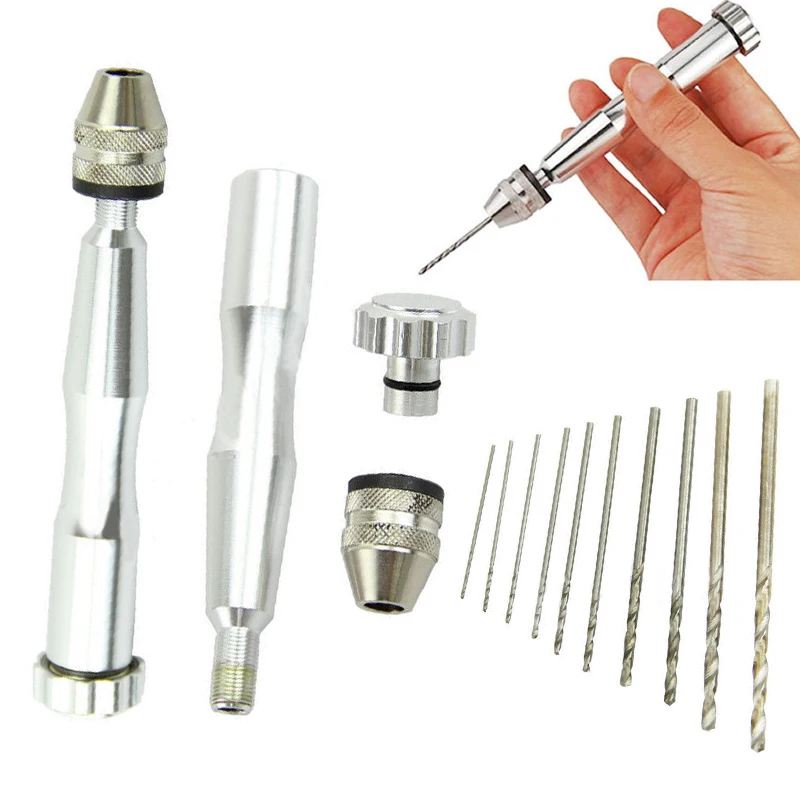 High Quality Aluminum Mini Micro Hand Drill with Keyless Chuck +10pcs Twist Drills 0.6-2.0mm For Hand Tool High Quality Aluminum Mini Micro Hand Drill with Keyless Chuck +10pcs Twist Drills 0.6-2.0mm For Hand Tool<br><br>Aliexpress