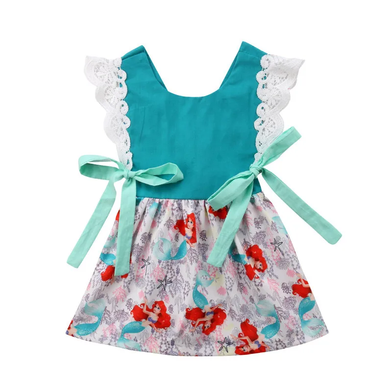 Kids Baby Girl Ariel Bowknot Sleeveless Princess A-line Dress Mermaid Pattern Clothes Blue Ribbon Summer Lace Dress
Kids Baby Girl Ariel Bowknot Sleeveless Princess A-line Dress Mermaid Pattern Clothes Blue Ribbon Summer Lace Dress