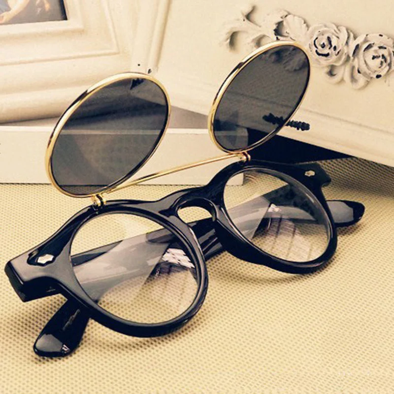 Hot Sale Steampunk Goth Glasses Goggles Round Flip Up Sunglasses Women Men Retro Vintage Fashion Accessories de sol
Hot Sale Steampunk Goth Glasses Goggles Round Flip Up Sunglasses Women Men Retro Vintage Fashion Accessories de sol
