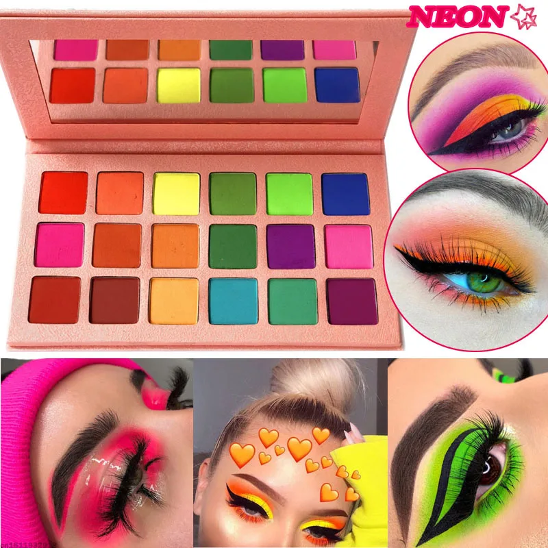 18 Colors Neon Obsessions Eyeshadow Palette Matte Glitter Eye shadow Makeup Pallete Festival Eye Makeup Nude Pigment Powder
18 Colors Neon Obsessions Eyeshadow Palette Matte Glitter Eye shadow Makeup Pallete Festival Eye Makeup Nude Pigment Powder