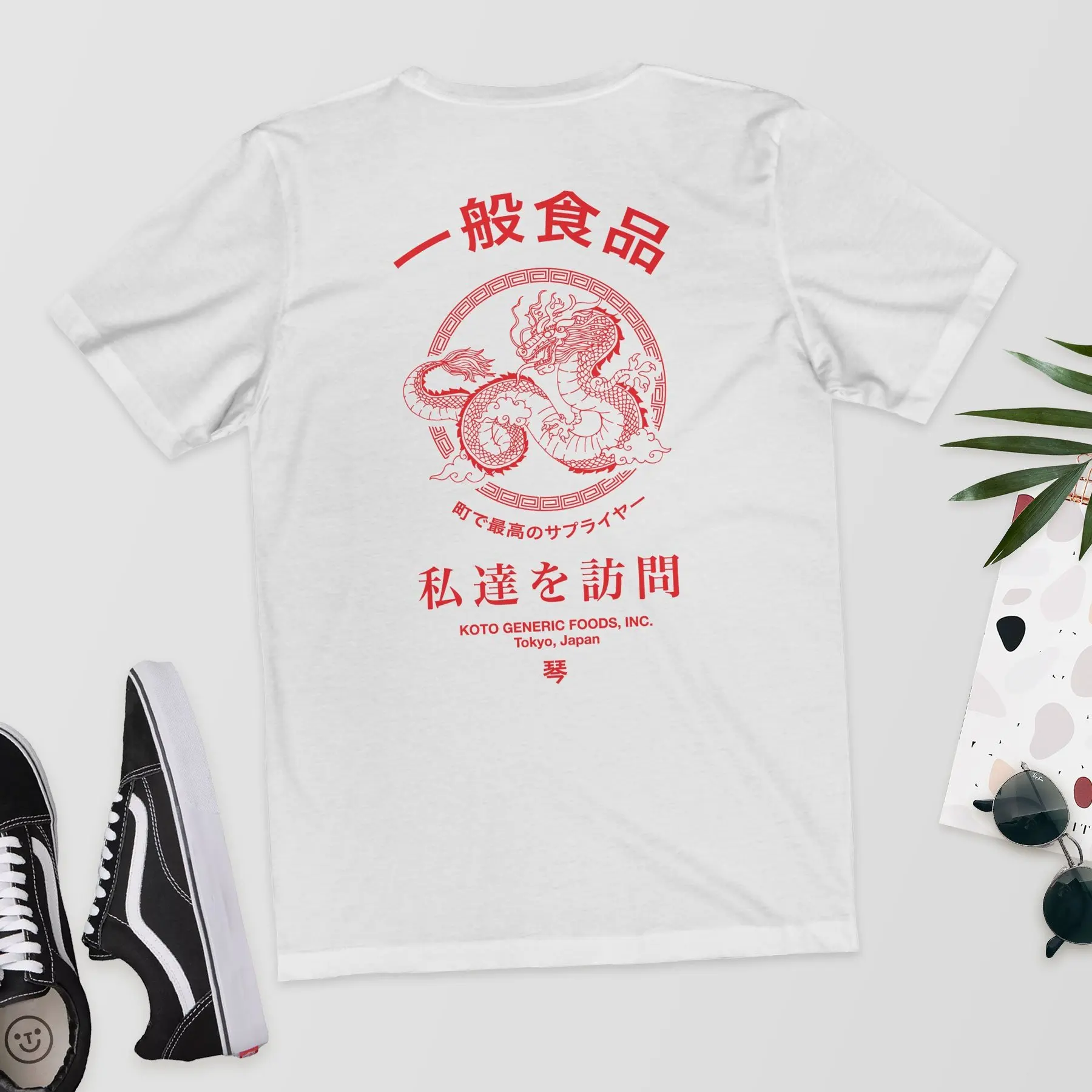 Koto Generic Foods inc.-футболка с принтом сзади эстетическая одежда в японском стиле