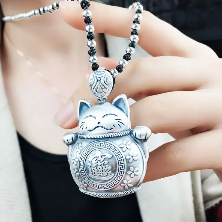100% true 999 pure silver vintage sterling silver pendant couple fashion sweater chain big fish lucky cat necklace
100% true 999 pure silver vintage sterling silver pendant couple fashion sweater chain big fish lucky cat necklace