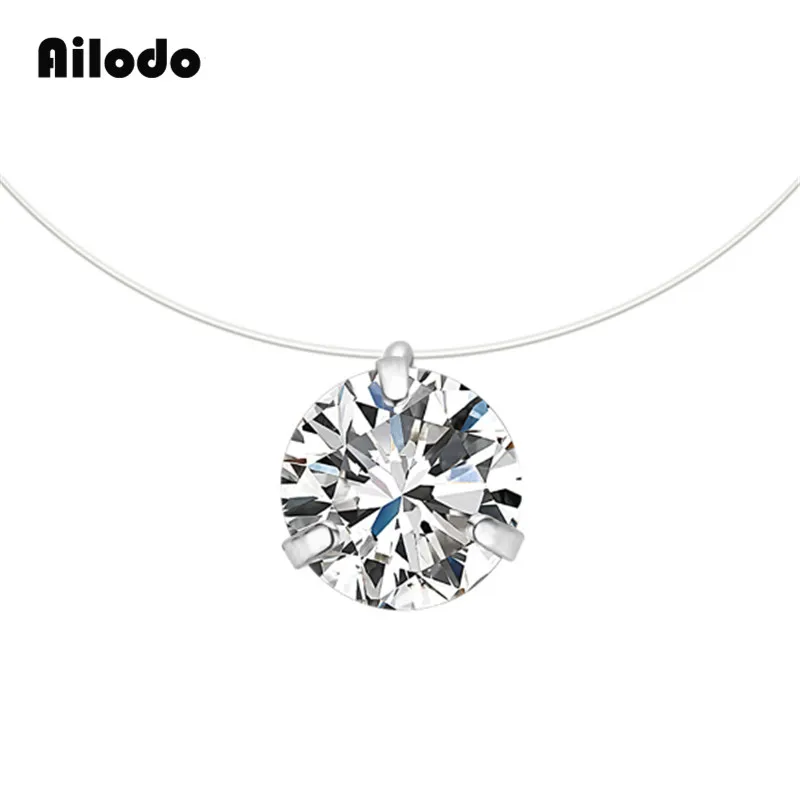 Ailodo Women Transparent Fishing Line Necklace Silver Invisible Chain Necklaces Pendants CZ Choker Necklace Collier Femme Bijoux
Ailodo Women Transparent Fishing Line Necklace Silver Invisible Chain Necklaces Pendants CZ Choker Necklace Collier Femme Bijoux
