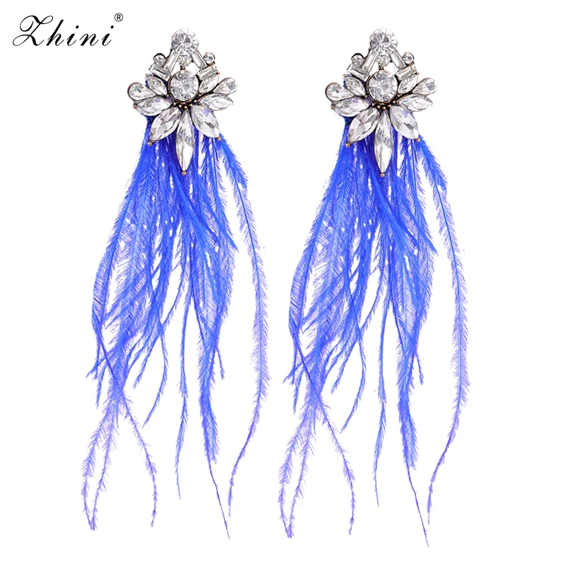 ZHINI Bohemian Ethnic Crystal Feather Pendant Long Drop Dangle Earrings for Women Fashion Wedding Statement Earring Charm Bijoux
ZHINI Bohemian Ethnic Crystal Feather Pendant Long Drop Dangle Earrings for Women Fashion Wedding Statement Earring Charm Bijoux