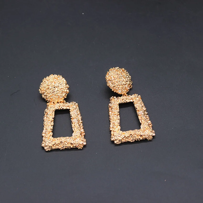 Metal Exaggerated Geometry Big Earrings Personality Pleated Bump Textured Golden Street Earrings Geometric metal earrings 802
Metal Exaggerated Geometry Big Earrings Personality Pleated Bump Textured Golden Street Earrings Geometric metal earrings 802