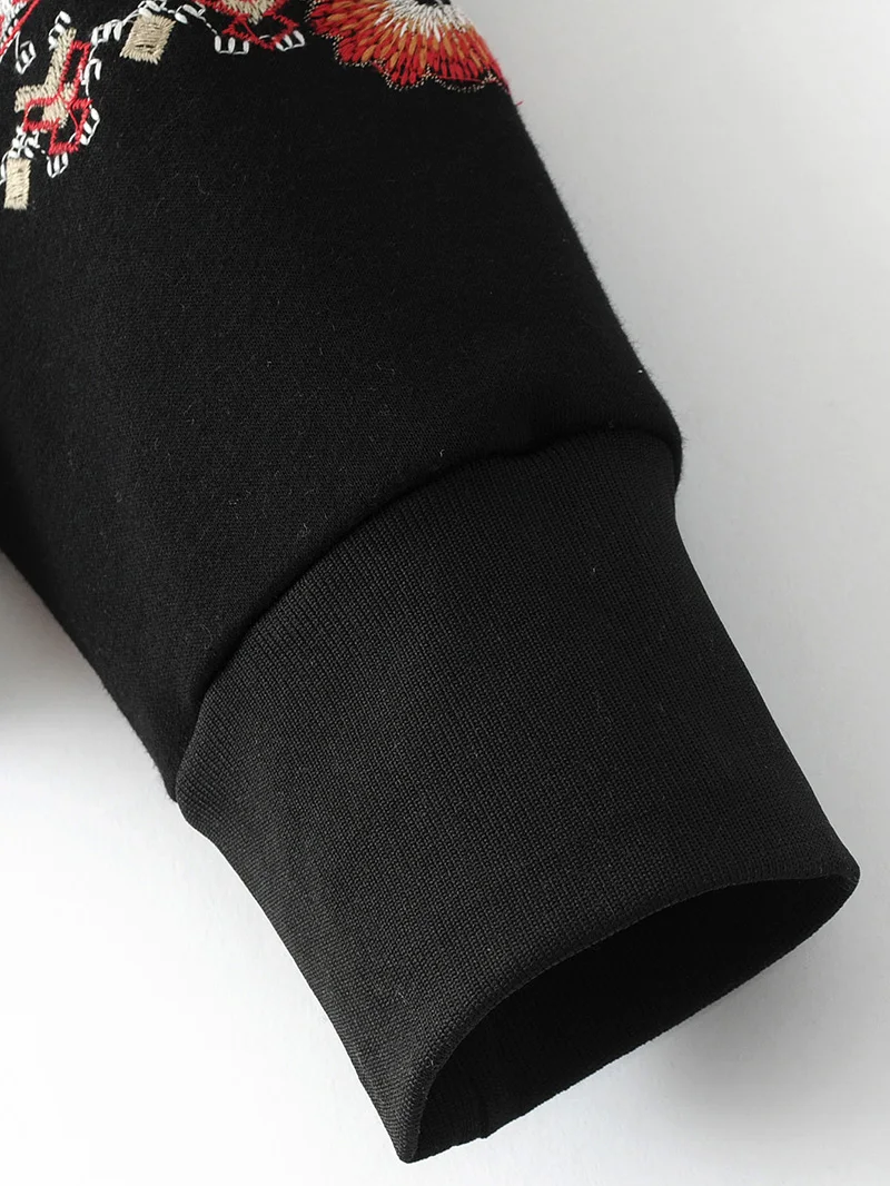 ShejoinSheenjoy Hooded Long Sleeve Loose Hoodies Women Fashion Black Vintage Floral Geometric Embroidery Sweatshirt Pullovers (19)