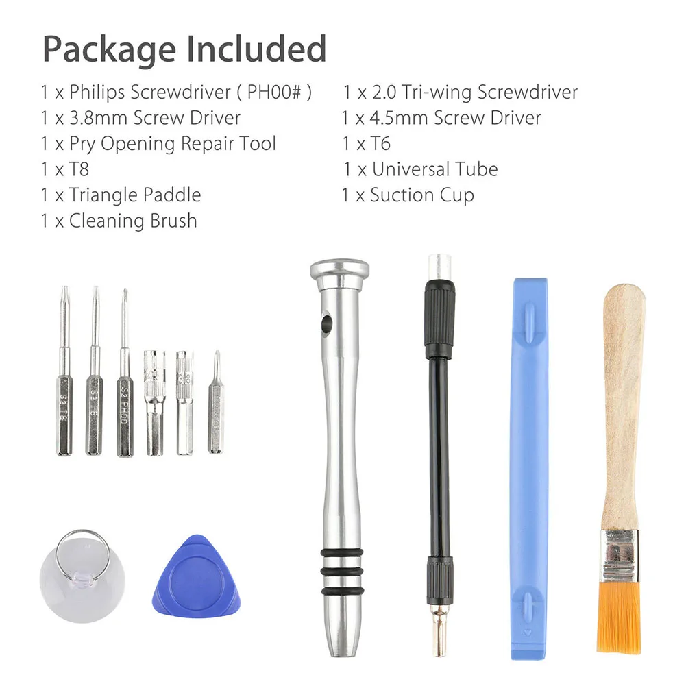 Part Repair Tools Set Disassemble Full Multipurpose With Brush Pry Screwdriver Opening Security Game Bit Switch
Part Repair Tools Set Disassemble Full Multipurpose With Brush Pry Screwdriver Opening Security Game Bit Switch