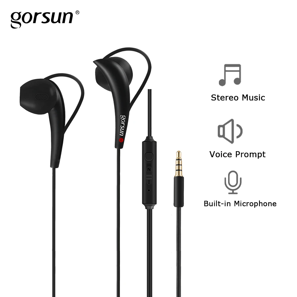 Ear-hook Earphones with Microphone Gorsun C1 Stereo Sounds In-Ear Earphone Sport 3.5mm Headset for PC Phones Xiaomi
Ear-hook Earphones with Microphone Gorsun C1 Stereo Sounds In-Ear Earphone Sport 3.5mm Headset for PC Phones Xiaomi