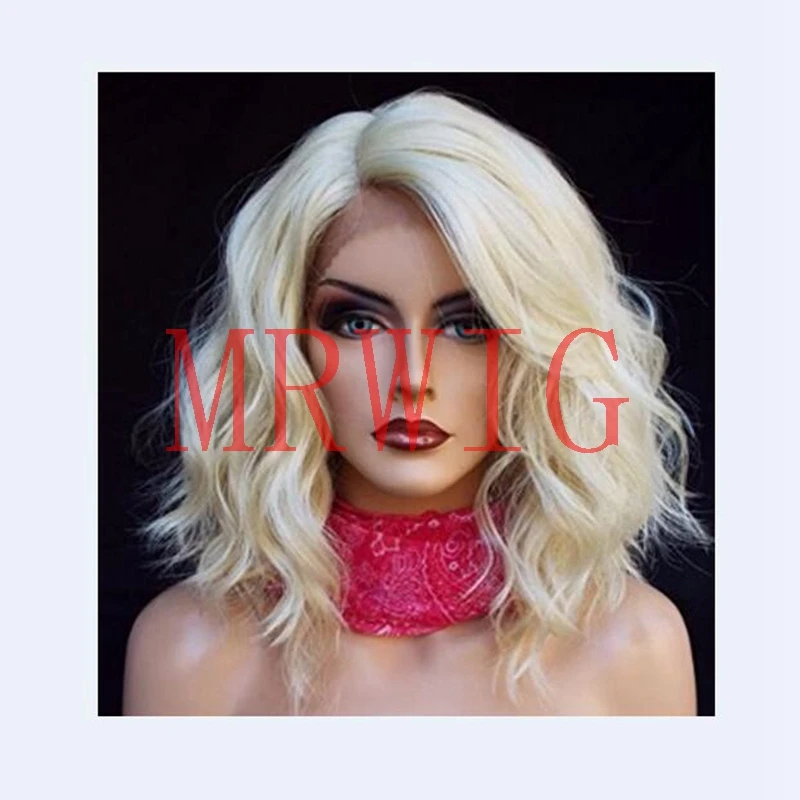 MRWIG side part right synthetic glueless front wig #613 blonde 12inch for african american woman
MRWIG side part right synthetic glueless front wig #613 blonde 12inch for african american woman