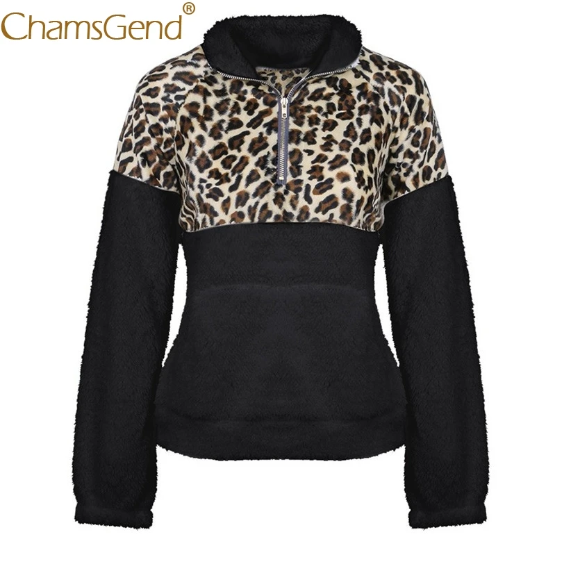 Newly Design Women Warm Fleece Leopard Print Zipper Sweatshirts Woman Winter Pullover Blouse Black Sweatshirt 81211
Newly Design Women Warm Fleece Leopard Print Zipper Sweatshirts Woman Winter Pullover Blouse Black Sweatshirt 81211