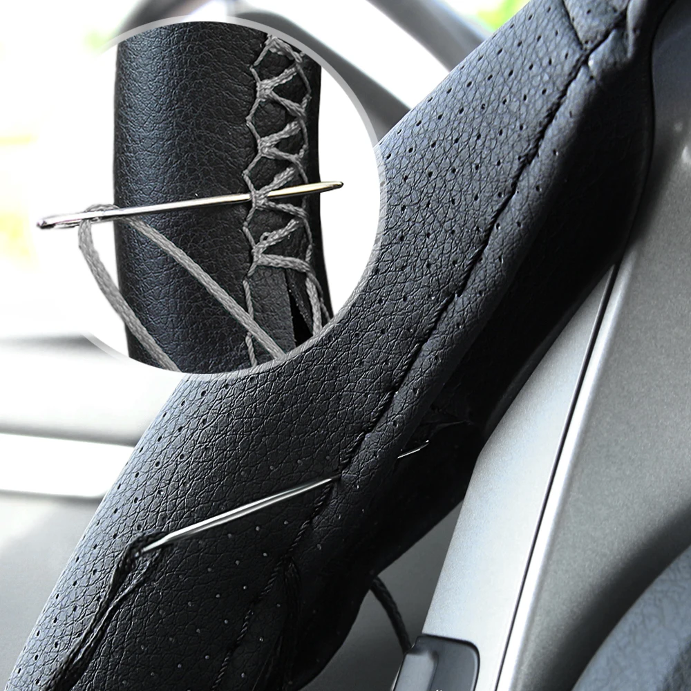 DIY Car Steering Wheel Covers soft Leather braid for opel astra j peugeot 307 bmw e46 kia cerato nissan teana seat ibiza
DIY Car Steering Wheel Covers soft Leather braid for opel astra j peugeot 307 bmw e46 kia cerato nissan teana seat ibiza