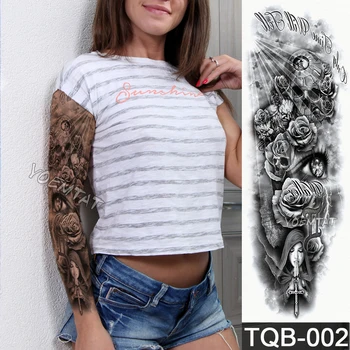NEW 48*17cm Full Flower Arm Tattoo Sticker Praying Roses Text Skull Temporary Body paint Water Transfer fake Tatoo sleeve
NEW 48*17cm Full Flower Arm Tattoo Sticker Praying Roses Text Skull Temporary Body paint Water Transfer fake Tatoo sleeve