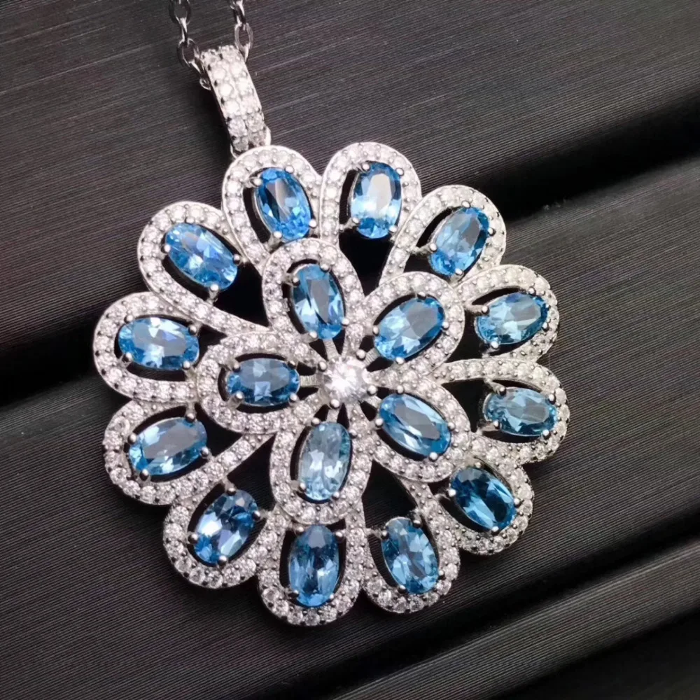 natural blue topaz Luxury Hydrangea round Pendant natural gemstone pendant necklace S925 silver women girl party gift jewelery
natural blue topaz Luxury Hydrangea round Pendant natural gemstone pendant necklace S925 silver women girl party gift jewelery