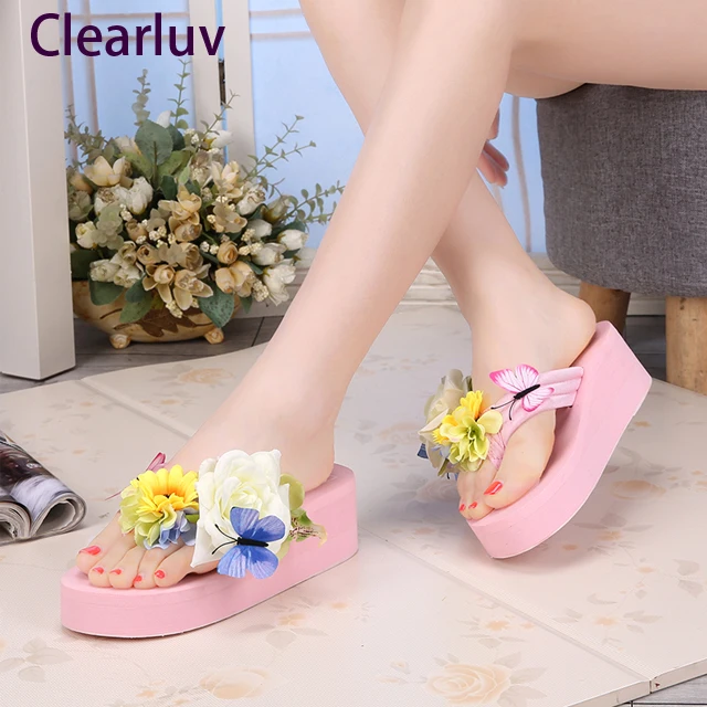 Women's fashion slippers wedge slip sandals beach slippers Sandel handmade flowers platform shoes 5cm C0601
Women's fashion slippers wedge slip sandals beach slippers Sandel handmade flowers platform shoes 5cm C0601
