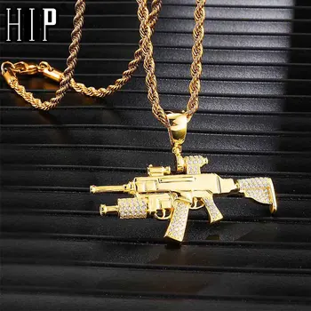 Hip Hop Iced Out Bling Gun Rhinestone Rope Chain Gold Color Pendants & Necklaces For Men Jewelry Dropshipping
Hip Hop Iced Out Bling Gun Rhinestone Rope Chain Gold Color Pendants & Necklaces For Men Jewelry Dropshipping