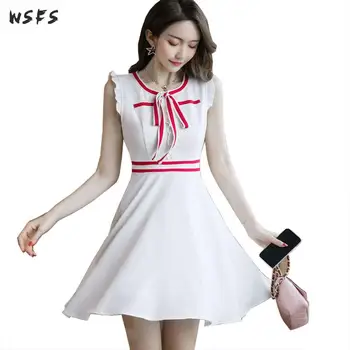 Summer White Dresses Oneck Sleeveless Ruffles Womens Dress Bow Slim Ladies Elegant Party Bandage Bodycon Mini Aline Sundress
Summer White Dresses Oneck Sleeveless Ruffles Womens Dress Bow Slim Ladies Elegant Party Bandage Bodycon Mini Aline Sundress