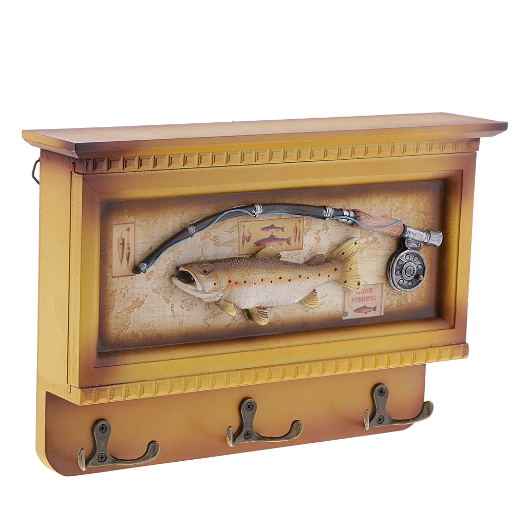 Wooden Key Holder Box 7 Hooks Wall Mounted & Tabletop Key Guard Storage Organizer Handmade Hallway Entryway Home Decor