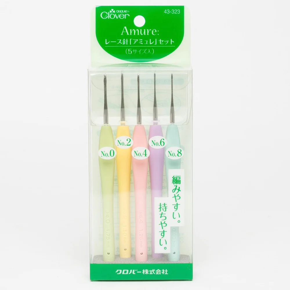 Japan clover Amure lace Crochet hooks Set NO.0(1.75mm)/2(1.50mm)/4(1.25mm)/6(1.00mm)/8(0.9mm) 1 order=1 set
Japan clover Amure lace Crochet hooks Set NO.0(1.75mm)/2(1.50mm)/4(1.25mm)/6(1.00mm)/8(0.9mm) 1 order=1 set