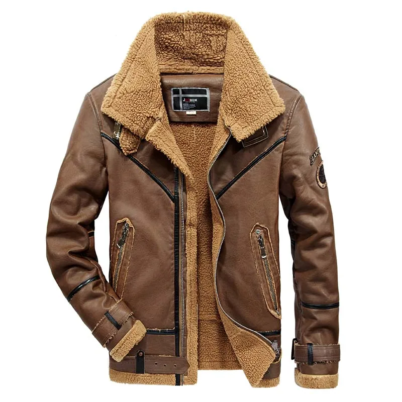 Winter Mens PU Leather Jackets Solid Thick Motorcycle Leather Jackets Thermal Fleece Faux Leather Coat Men Blouson Cuir Homme
Winter Mens PU Leather Jackets Solid Thick Motorcycle Leather Jackets Thermal Fleece Faux Leather Coat Men Blouson Cuir Homme