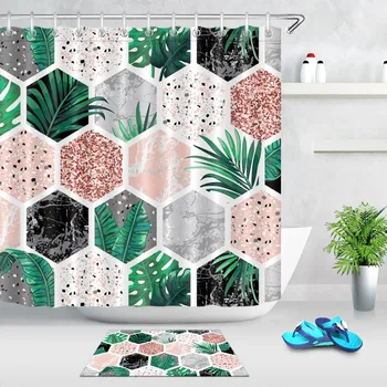 LB Marble Tropical Leaves And Pink Glitter Extra Long Shower Curtains Bathroom Curtain Waterproof Polyester Fabric For Bathtub
LB Marble Tropical Leaves And Pink Glitter Extra Long Shower Curtains Bathroom Curtain Waterproof Polyester Fabric For Bathtub