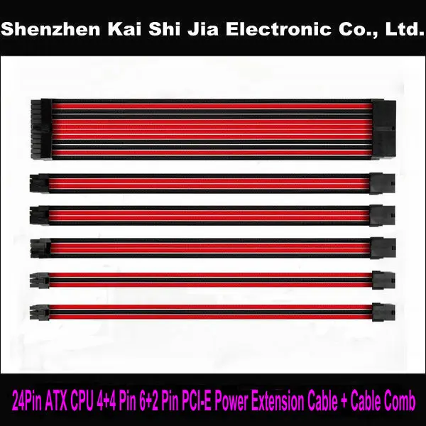 30CM Multi-colors Single Sleeved ATX 24Pin CPU 8Pin / EPS 4+4 Pin PCI-E 8Pin GPU 6+2 Pin Power Extension Cable with Cable Comb
30CM Multi-colors Single Sleeved ATX 24Pin CPU 8Pin / EPS 4+4 Pin PCI-E 8Pin GPU 6+2 Pin Power Extension Cable with Cable Comb