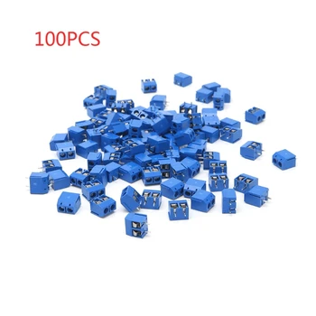 100 Pcs 2 Pin Screw PCB Terminal Block Connector 5mm Pitch 16A