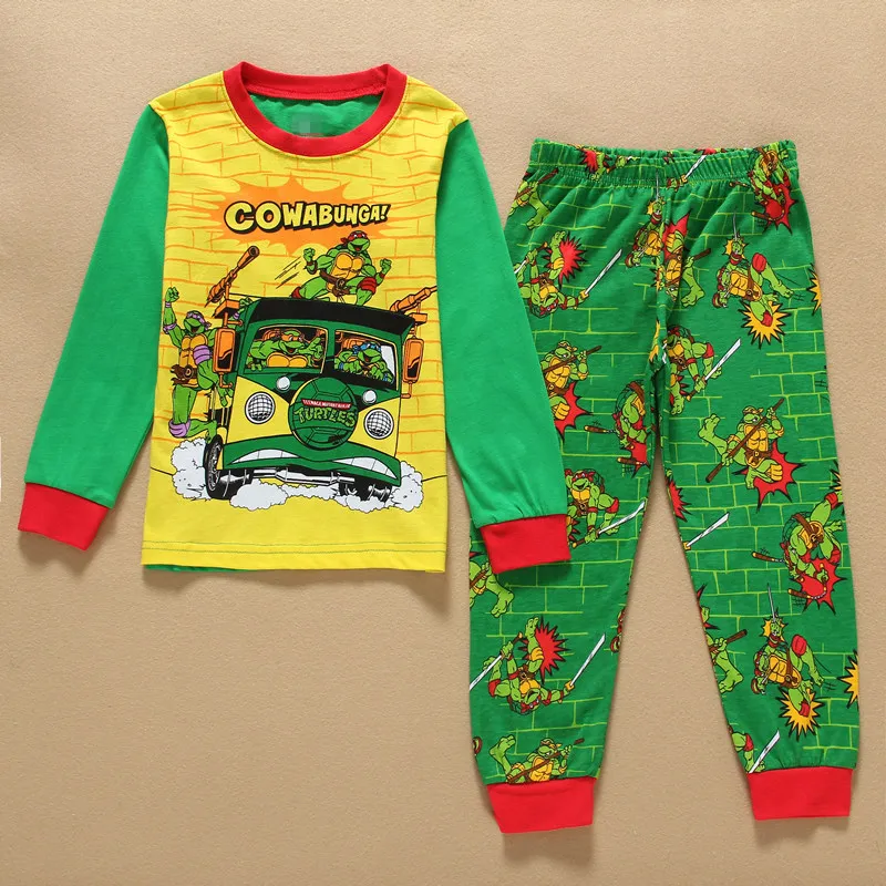 Baby Boys Girls Clothes Set Teenage Mutant Ninja Turtles Autumn Winter Sleepwear Kids Clothing Set Children Sport Suit T-shirts+pants Pajamas Sets (12)