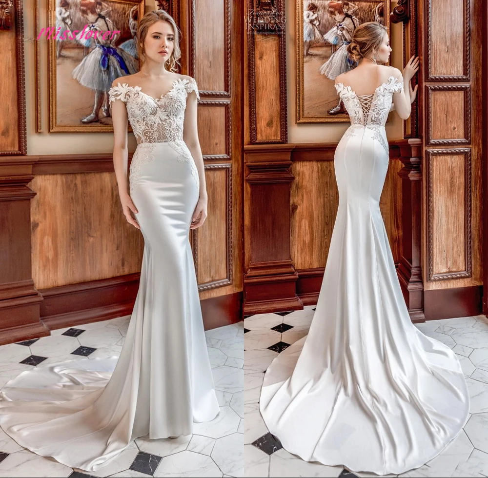 Simlple Soft Satin Vestido De Noiva Luxury lace Mermaid Bride Wedding Dress 2019 new Bridal Gown Sexy V-neck Robe de mariee
Simlple Soft Satin Vestido De Noiva Luxury lace Mermaid Bride Wedding Dress 2019 new Bridal Gown Sexy V-neck Robe de mariee