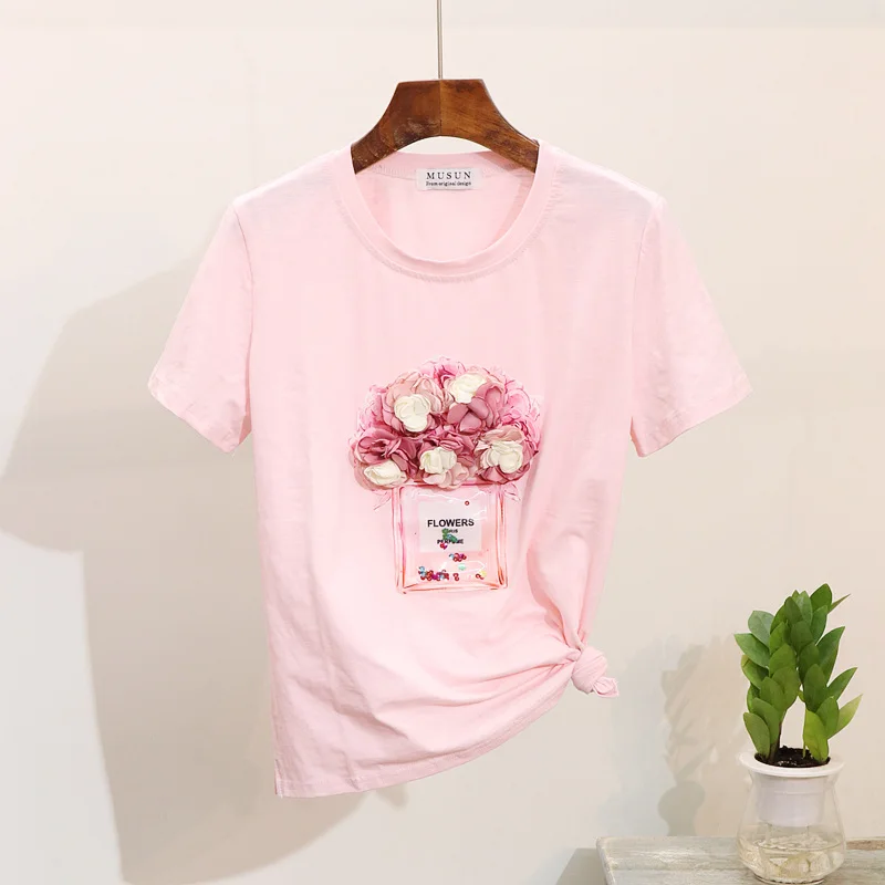 Summer 2019 Fashion Women Tshirt Top Student Heavy Sparkle Perfume Bottle Floral Short sleeve Tees Tops Harajuku Ladies T shirt
Summer 2019 Fashion Women Tshirt Top Student Heavy Sparkle Perfume Bottle Floral Short sleeve Tees Tops Harajuku Ladies T shirt