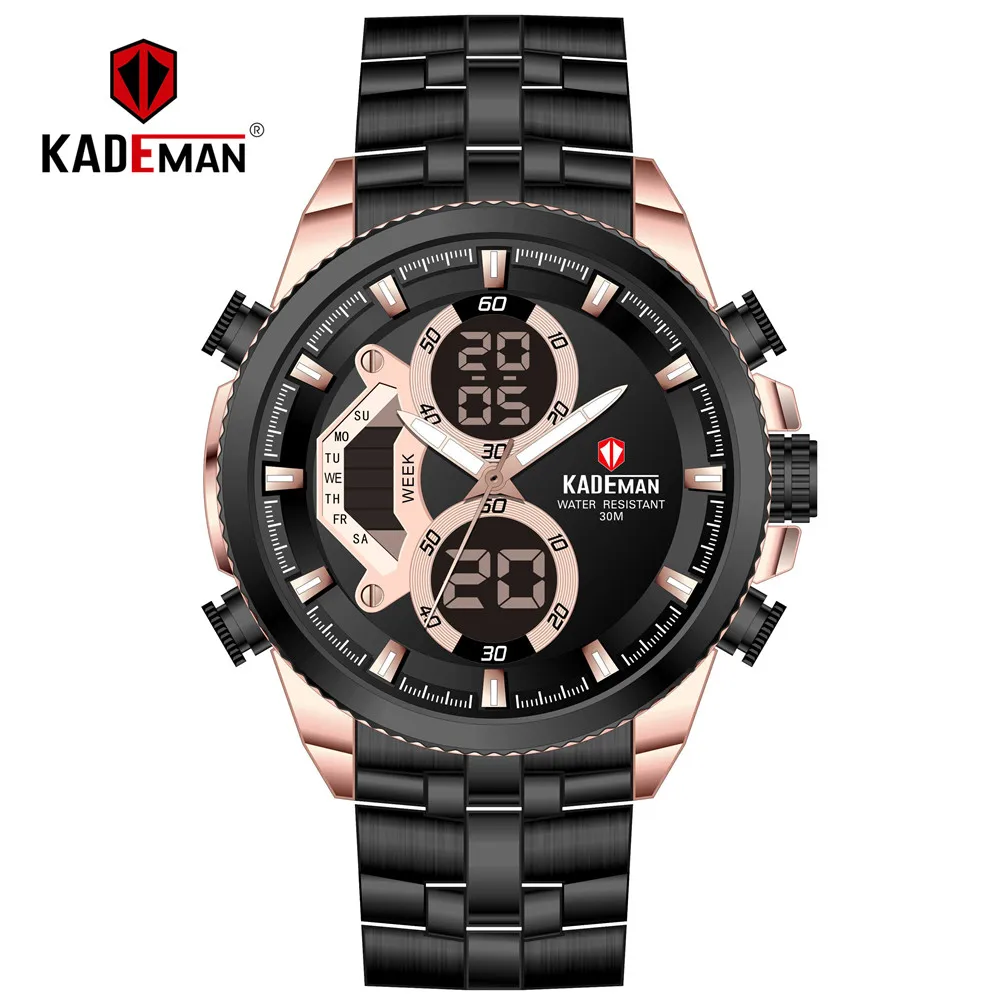 KADEMAN Dual Display Sport Men Watch TOP Brand Luxury Digital Wristwatch Waterproof Stainless Steel Male Clock Relogio Masculino
KADEMAN Dual Display Sport Men Watch TOP Brand Luxury Digital Wristwatch Waterproof Stainless Steel Male Clock Relogio Masculino