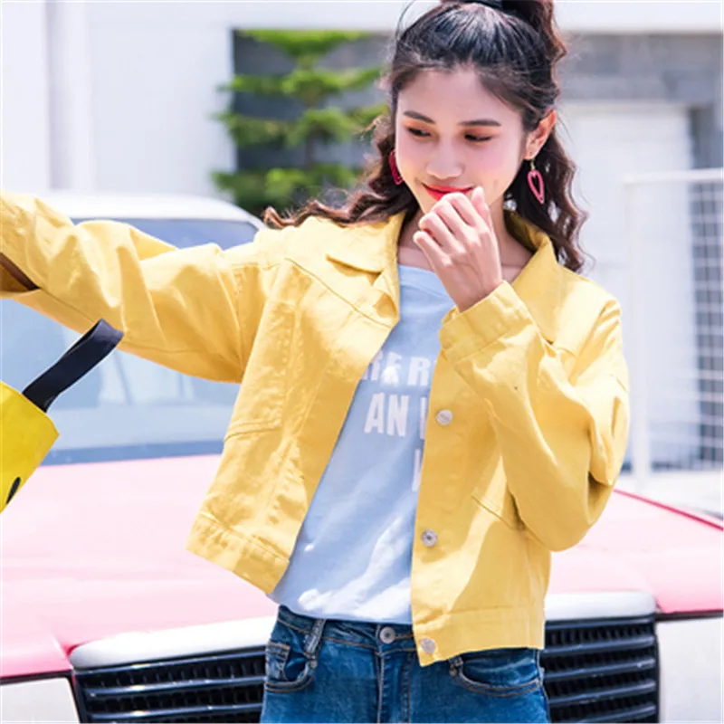 2019 Harajuku Short Denim Jacket Women Spring Autumn Candy Turn-down Collar Long Sleeve Jeans Coats Female Casual Basic Outwear
2019 Harajuku Short Denim Jacket Women Spring Autumn Candy Turn-down Collar Long Sleeve Jeans Coats Female Casual Basic Outwear