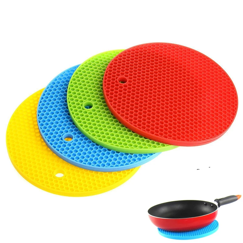 Round Heat Resistant Silicone Mat Drink Cup Coasters Non-slip Pot Holder Table Placemat Kitchen Accessories Onderzetters
Round Heat Resistant Silicone Mat Drink Cup Coasters Non-slip Pot Holder Table Placemat Kitchen Accessories Onderzetters