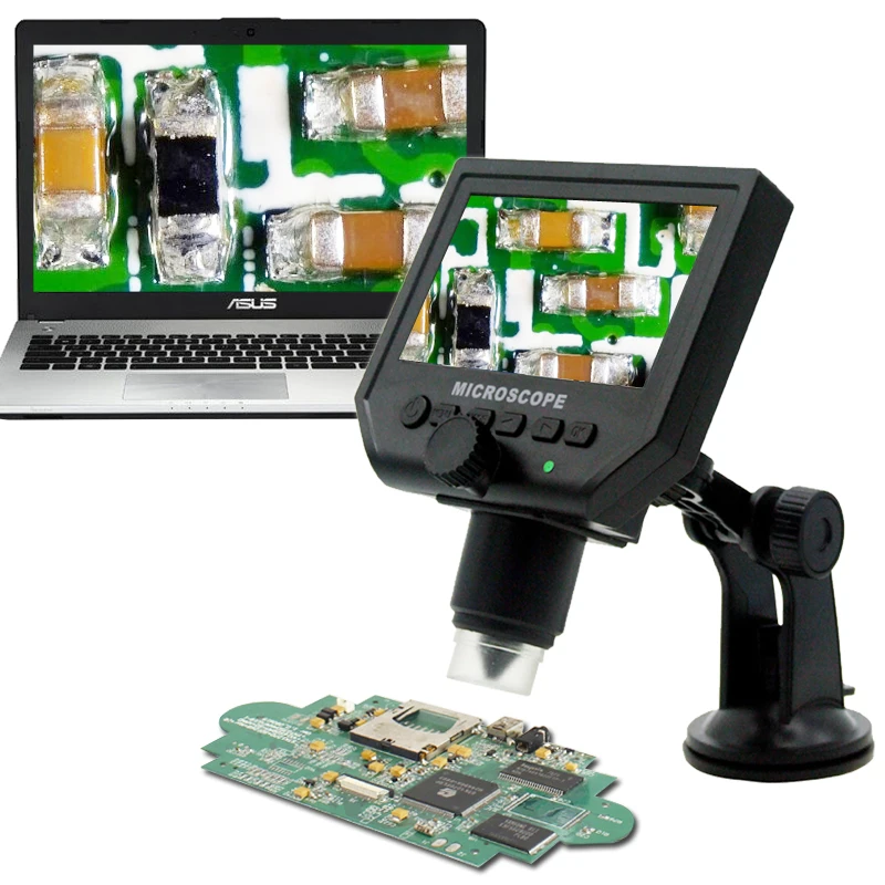 600x 3.6MP USB Digital Microscope with Aluminum Alloy Stand 4.3 Inches HD LCD Video Microscope Display for PCB Repair
600x 3.6MP USB Digital Microscope with Aluminum Alloy Stand 4.3 Inches HD LCD Video Microscope Display for PCB Repair
