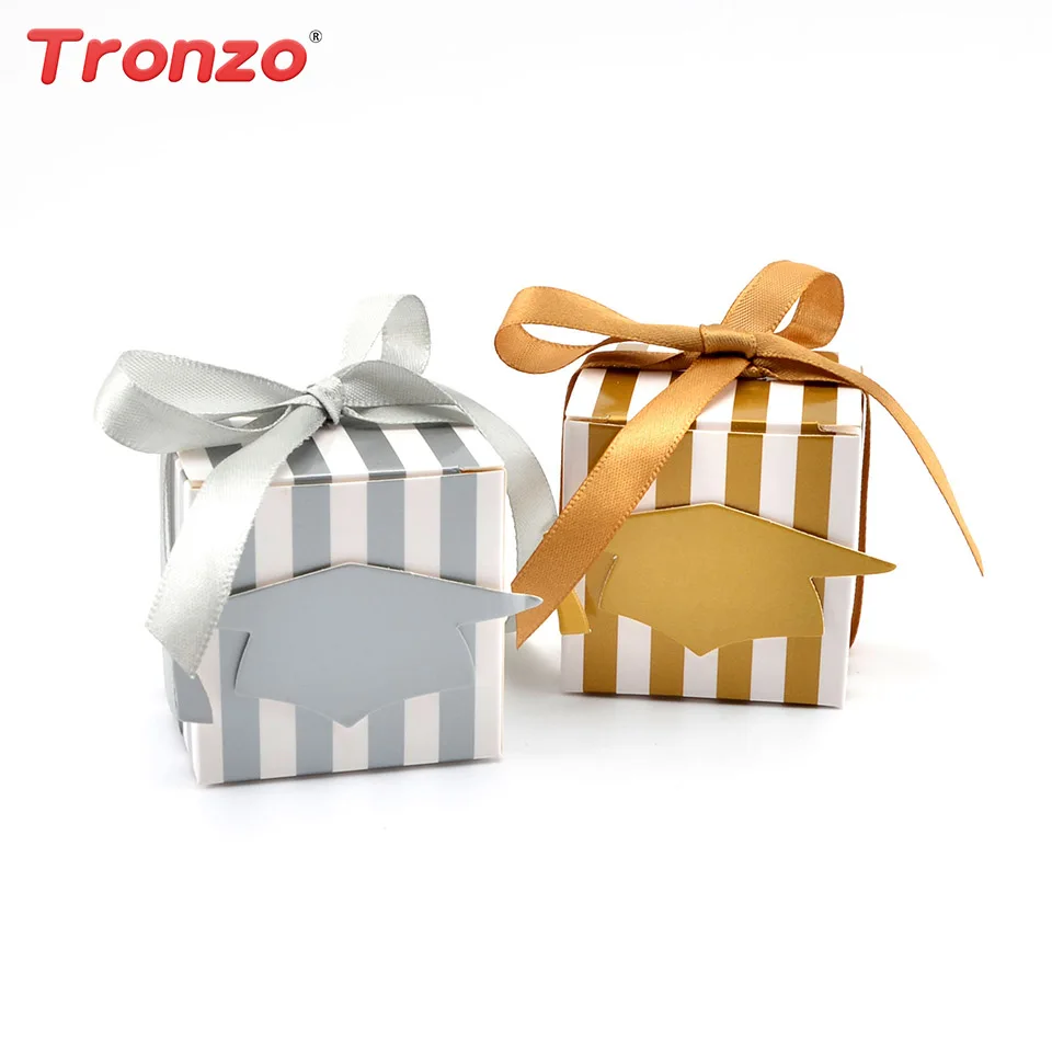 Tronzo 10pcs/lot Graduation Hat Candy Box Graduation Party Decoration Gold Silver Striped Gift Boxes Graduation Gift Packaging
Tronzo 10pcs/lot Graduation Hat Candy Box Graduation Party Decoration Gold Silver Striped Gift Boxes Graduation Gift Packaging