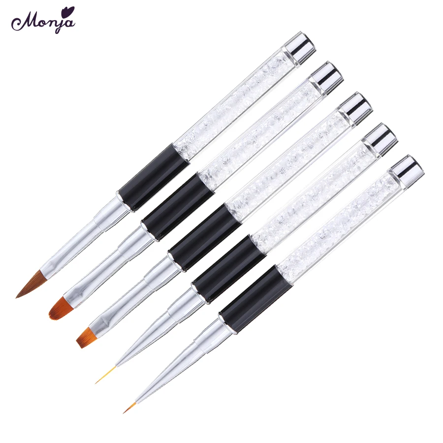 Monja 5 Styles Nail Art Brushes Rhinestone Acrylic UV Gel Extension Carving Pen Flat French Lines Flower Painting Liner Brush
Monja 5 Styles Nail Art Brushes Rhinestone Acrylic UV Gel Extension Carving Pen Flat French Lines Flower Painting Liner Brush