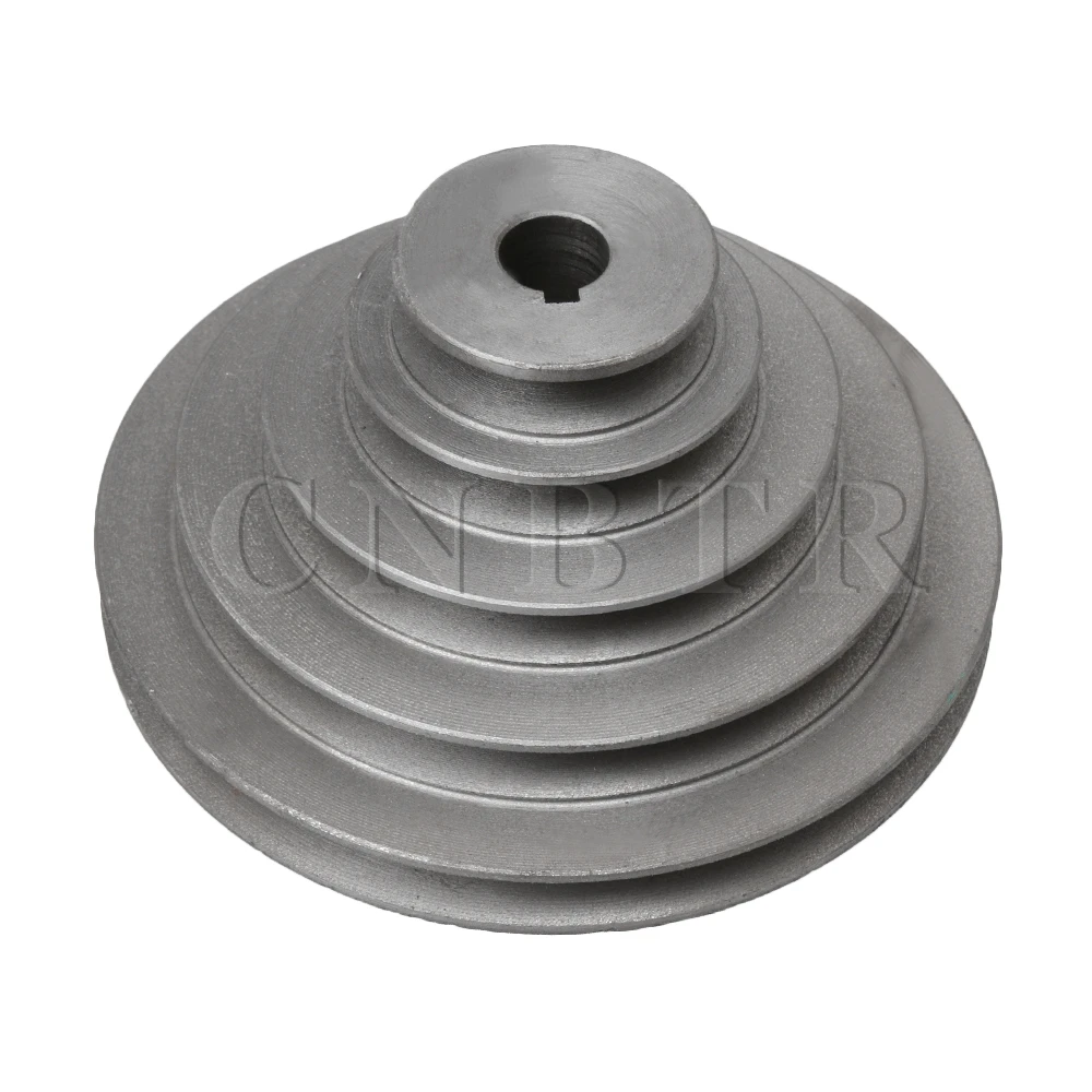 CNBTR 56mm to 165mm Outer Dia 19 mm Bore Chrome Iron 5 Step Pagoda Pulley Belt for A Type V-Belt Timing Belt
CNBTR 56mm to 165mm Outer Dia 19 mm Bore Chrome Iron 5 Step Pagoda Pulley Belt for A Type V-Belt Timing Belt