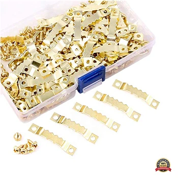 100Pcs Sawtooth Picture Frame Hanging Hangers Double Hole with Screws for Home Decoration Creative Picture Frame Hanging Gold
100Pcs Sawtooth Picture Frame Hanging Hangers Double Hole with Screws for Home Decoration Creative Picture Frame Hanging Gold