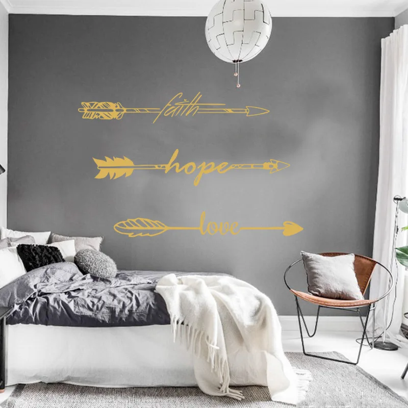 Nordic Arrow Faith Hope Love Vinyl Wall Sticker For House Decoration Bedroom Decor Kids Room Wall Decals Mural Wallpaper
Nordic Arrow Faith Hope Love Vinyl Wall Sticker For House Decoration Bedroom Decor Kids Room Wall Decals Mural Wallpaper