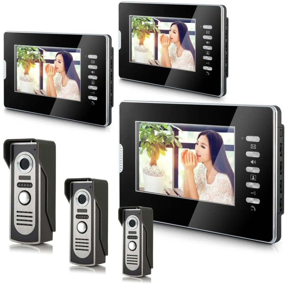 YobangSecurity 7" Color Video Door Phone Door Chime Wired Video Intercom Doorbell Intercom System 3 Camera 3 Monitor for Home
YobangSecurity 7" Color Video Door Phone Door Chime Wired Video Intercom Doorbell Intercom System 3 Camera 3 Monitor for Home