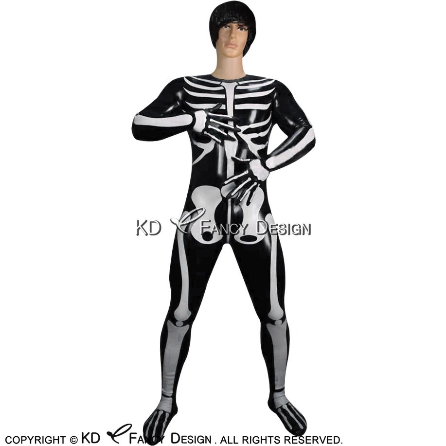 Black Sexy Latex Catsuit With White Human Skeleton Gloves Feet Socks Zipper Rubber Bodysuit Overall Zentai Body Suit LTY-0222
Black Sexy Latex Catsuit With White Human Skeleton Gloves Feet Socks Zipper Rubber Bodysuit Overall Zentai Body Suit LTY-0222