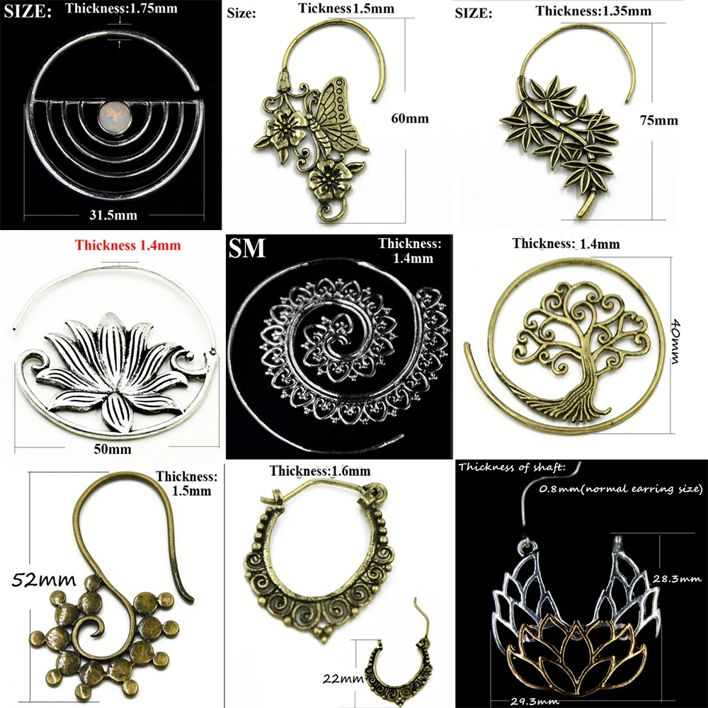 Showlove 2pcs Fashion Brass Tribal Indian Antique Ear Weight Dangling Large Earrings Piercing Body Jewelry
Showlove 2pcs Fashion Brass Tribal Indian Antique Ear Weight Dangling Large Earrings Piercing Body Jewelry