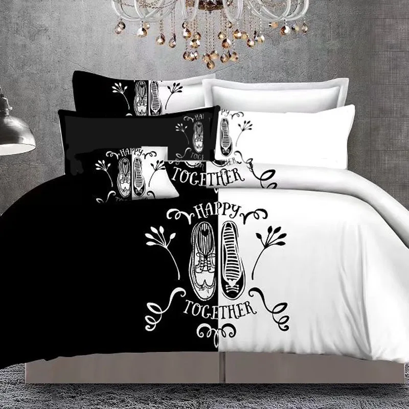 Black&white Her Side His Side bedding sets Queen/King Size double bed 3pcs/4pcs Bed Linen Couples Duvet Cover Set
Black&white Her Side His Side bedding sets Queen/King Size double bed 3pcs/4pcs Bed Linen Couples Duvet Cover Set