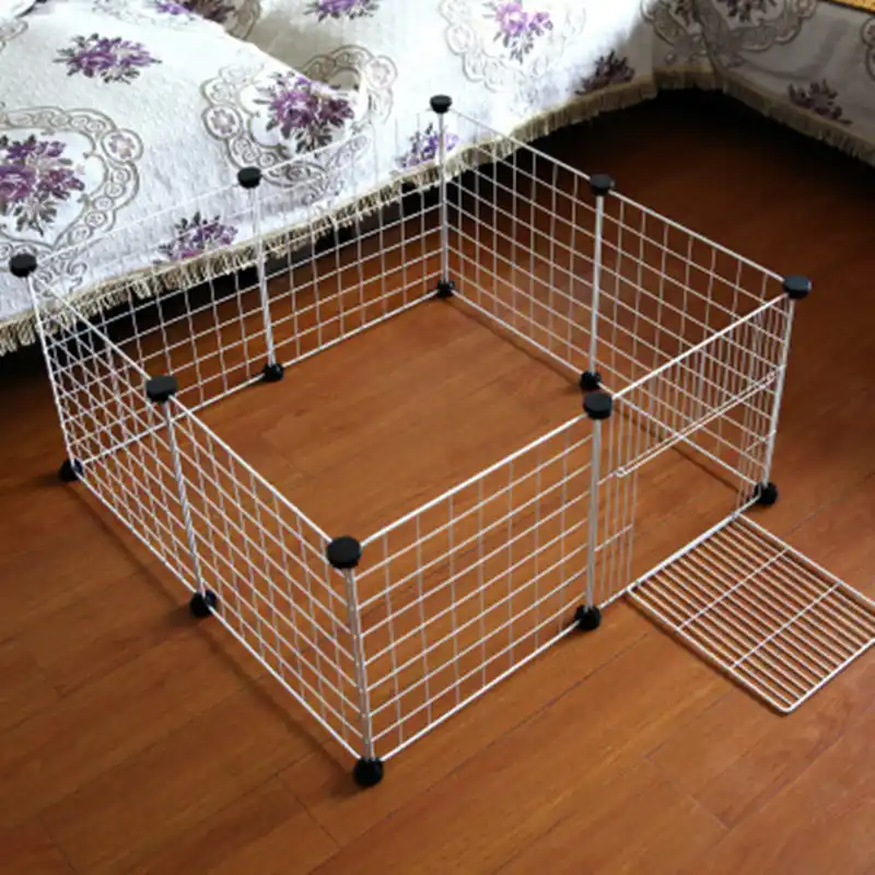 Diy Pet Playpen Iron Fence Collapsible Puppy Cat Crates Kennel