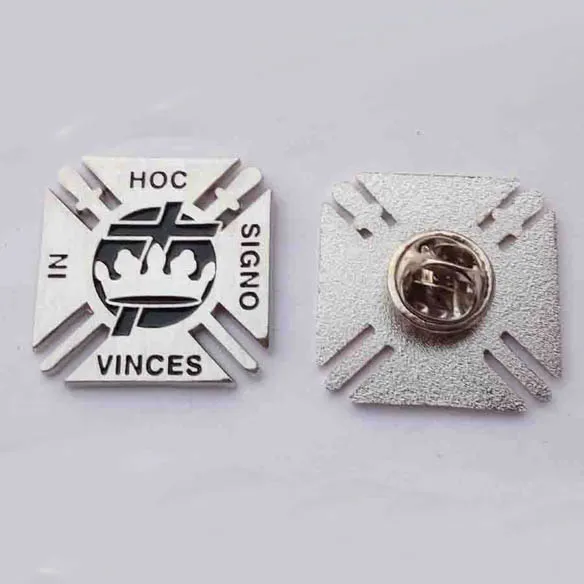 Фото M223 10PCS 1" Silver Tone Masonic Lapel Pin Badge VINCES IN HOC SIGNO Brooch Pins Zinc Alloy material | Украшения и