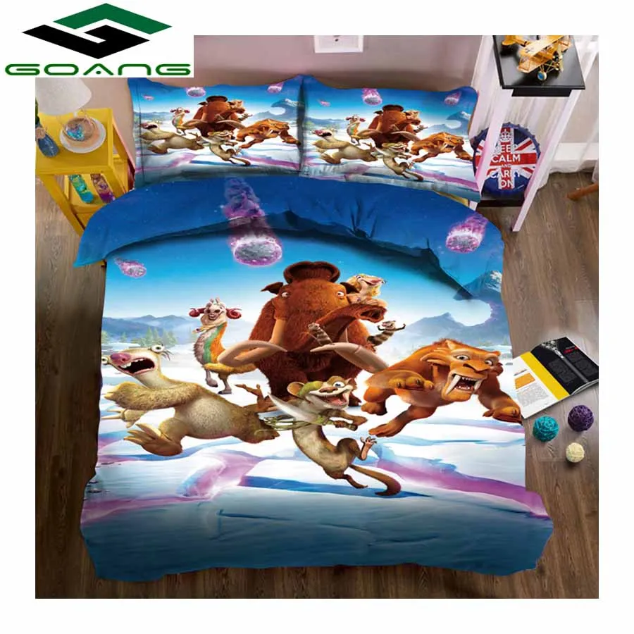 GOANG kids bedding set 3d bed sheet duvet cover pillow case 100% reactive printing Cartoon Ice Age 3pcs luxury bedding sets
GOANG kids bedding set 3d bed sheet duvet cover pillow case 100% reactive printing Cartoon Ice Age 3pcs luxury bedding sets