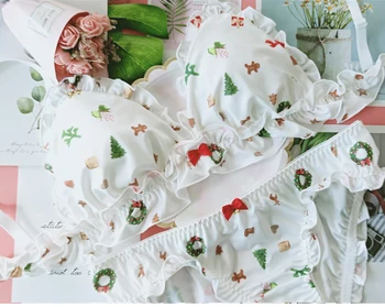 Christmas Tree Japanese Milk Silk Bra & Panties Set Wirefree Soft Underwear Sleep Intimates Set Kawaii Lolita Color White
Christmas Tree Japanese Milk Silk Bra & Panties Set Wirefree Soft Underwear Sleep Intimates Set Kawaii Lolita Color White
