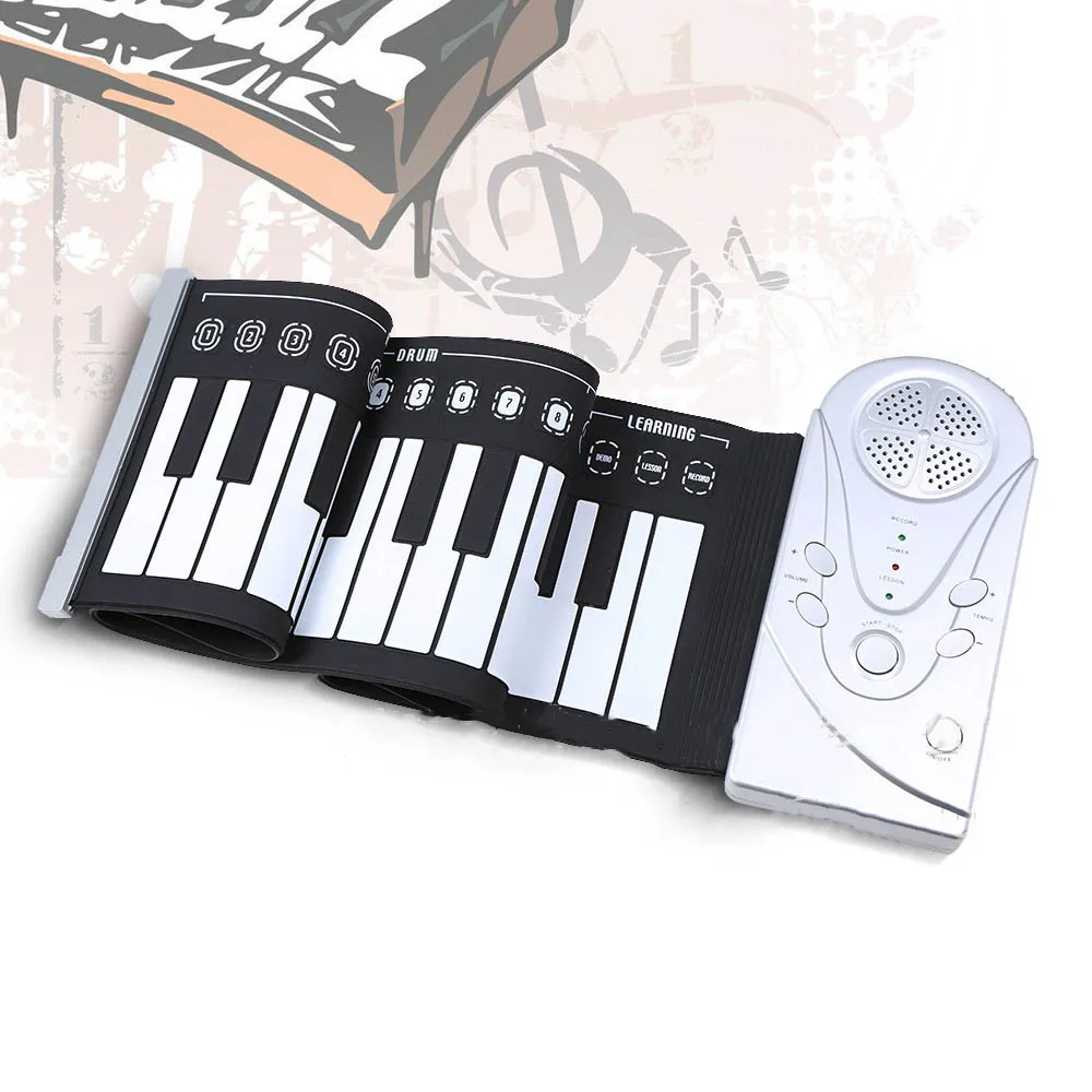 Portable 49 Keys Flexible Roll Up Piano Electronic Soft Keyboard Exercise Piano Toys for Children Kid Learning Gift
Portable 49 Keys Flexible Roll Up Piano Electronic Soft Keyboard Exercise Piano Toys for Children Kid Learning Gift