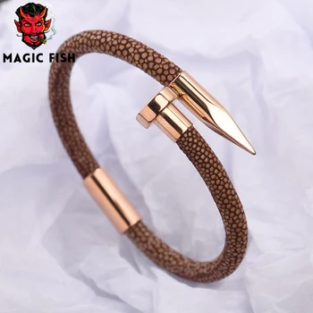 Magic Fish Stingray Bracelet Luxury Genuine Leather Men Charm Strap Titanium Steel Bangle Women Jewelry Wholesale overwatch boho
Magic Fish Stingray Bracelet Luxury Genuine Leather Men Charm Strap Titanium Steel Bangle Women Jewelry Wholesale overwatch boho