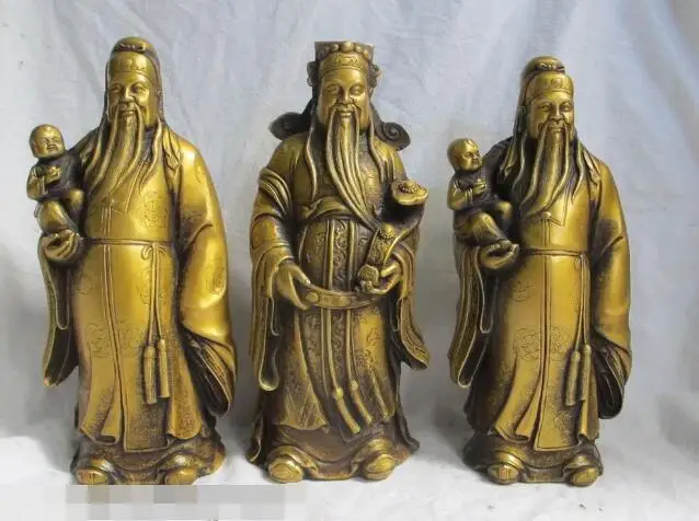 S06566 11.5"China classical Bronze Three Lucky Men | Three Star Gods |Fu Lu Shou statue discount 30% (C0324)
S06566 11.5"China classical Bronze Three Lucky Men | Three Star Gods |Fu Lu Shou statue discount 30% (C0324)